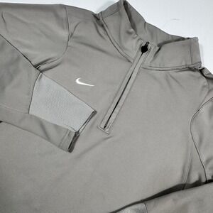 Nike Team Fit Dry Boys XL 18-20 Gray Quarter Zip Pullover Athletic Shirt